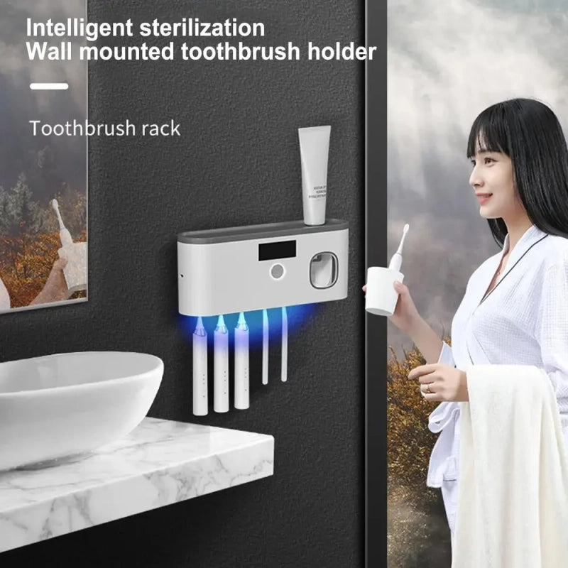 UV Sterilizing Toothbrush Holder & Dispenser