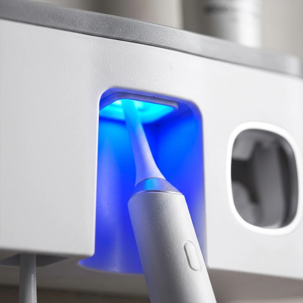 UV Sterilizing Toothbrush Holder & Dispenser