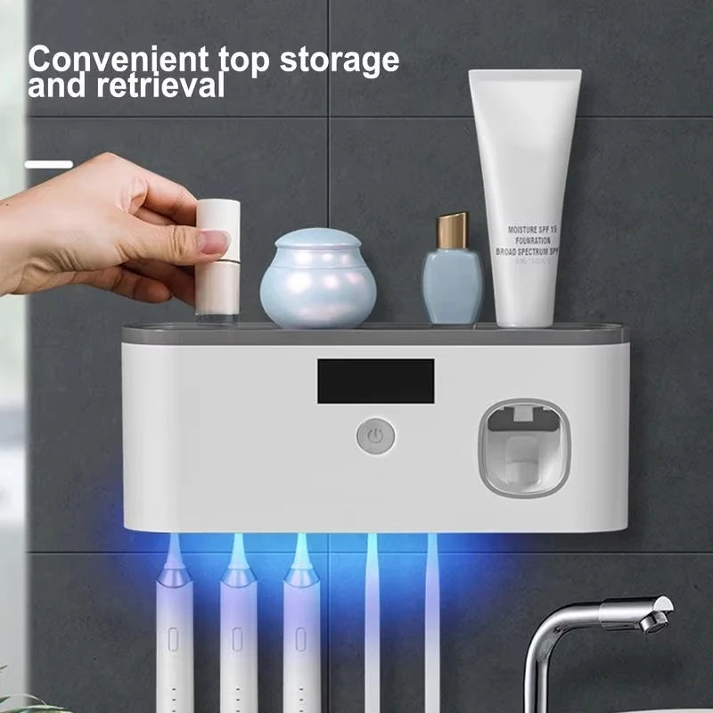 UV Sterilizing Toothbrush Holder & Dispenser